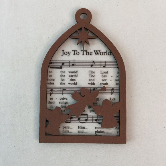 Wood Laser Cut Nativity Christmas Ornament w/Carol Music 4" Set of 6 Lot #4 - Picture 4 of 14